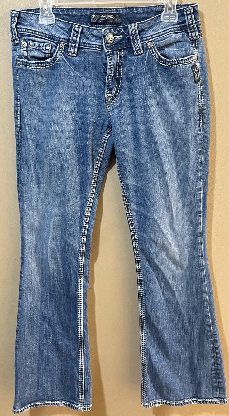 Silver Jeans Co Suki Surplus Womens W30 L30 Bootcut Mid Rise Stretch Denim GC